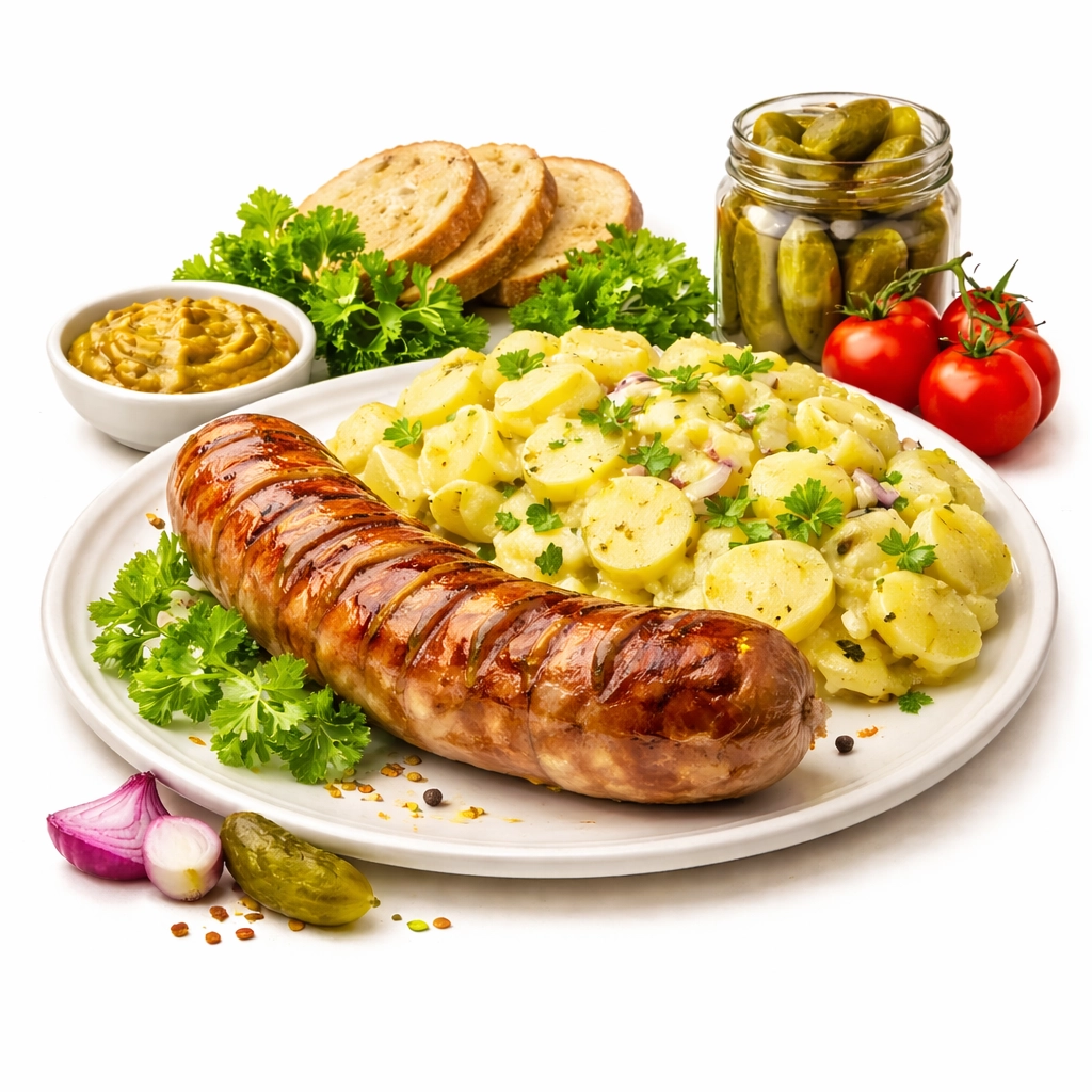Bratwurst mit Kartoffelsalat