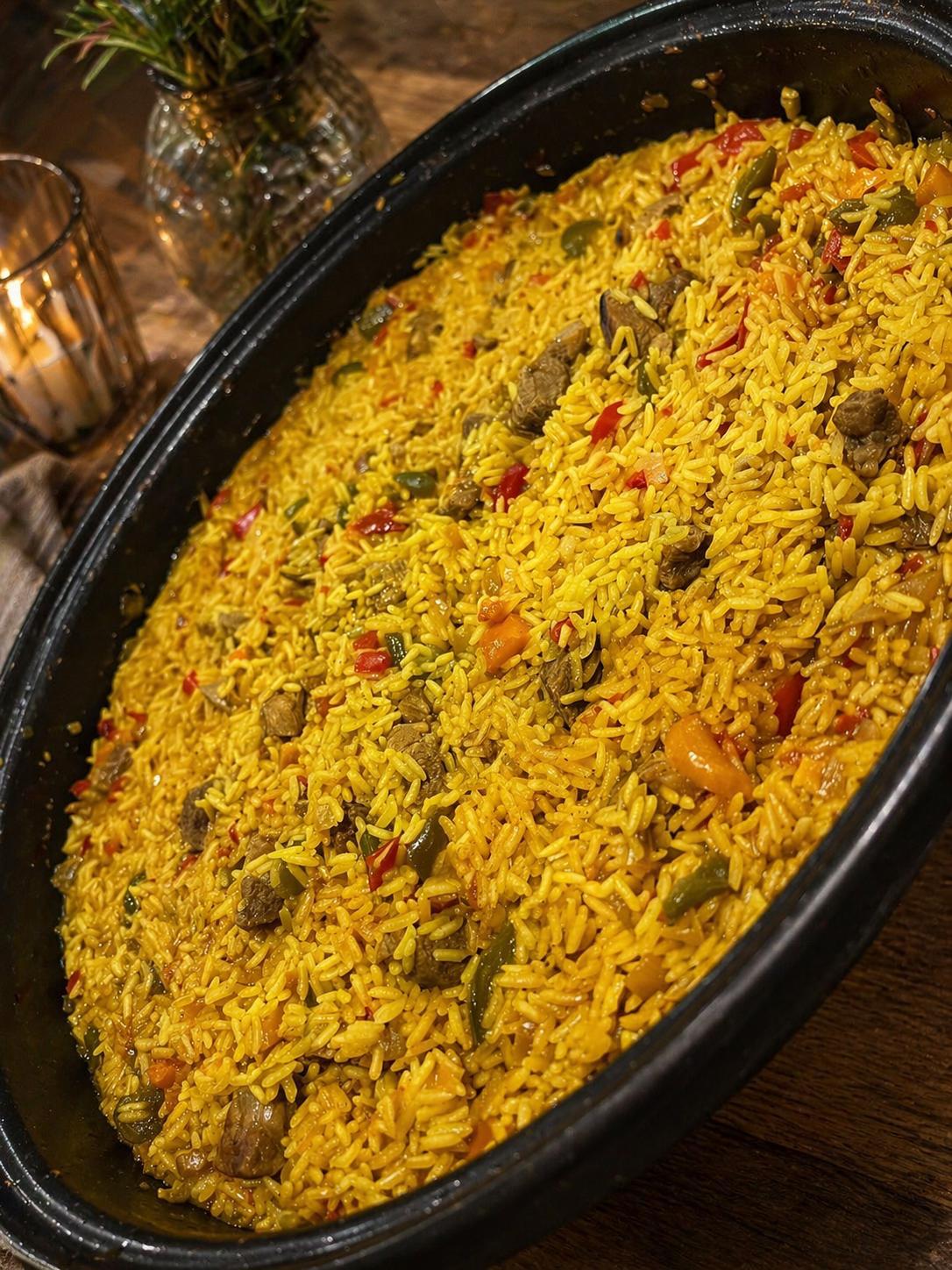 Paella mit Schweinefleisch 